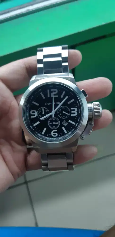 Jam pria merk monblack quartz krono