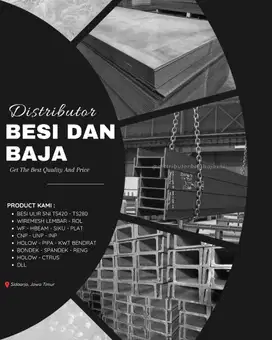 Besi beton, wiremesh, pipa kotak siap kirim
