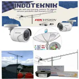 Ahli jasa pasang antena TV digital service parabola dan camera CCTV