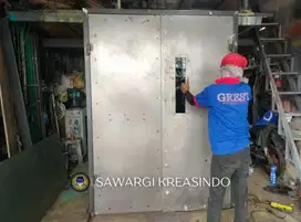 Terima pasang pintu besi plat custom untuk rumah / gedung / dll