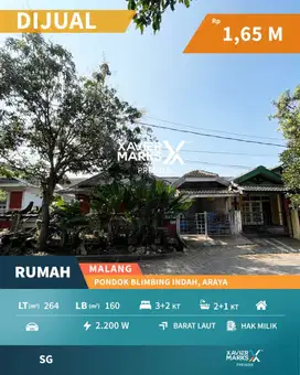 Harga BU Dijual Murah Rumah Klasik di PBI Araya Blimbing Malang