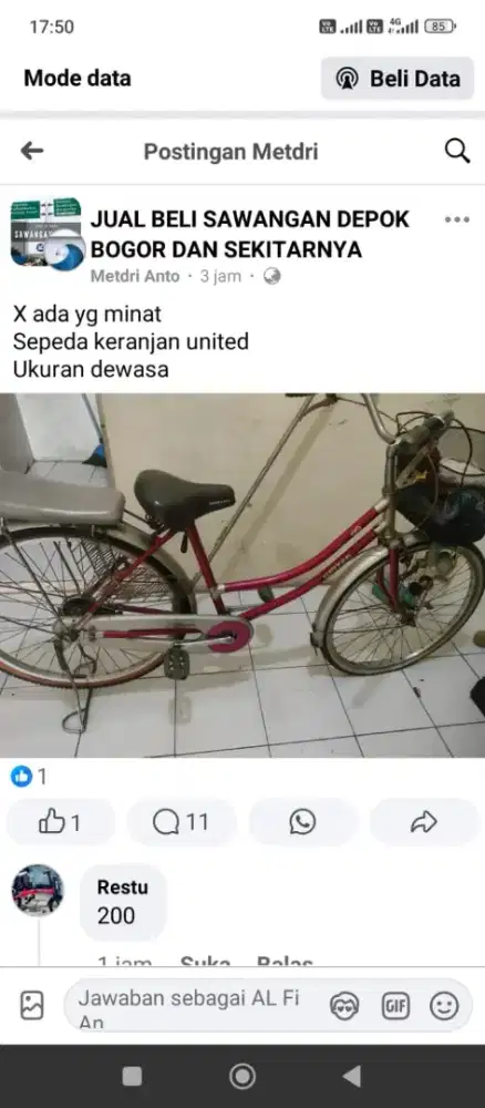 Sepeda keranjang uniited