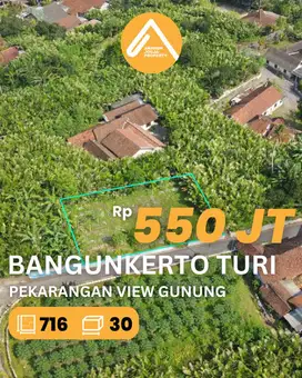 Jual Tanah Pekarangan Turi Bangunkerto View Gunung Sejuk Asri