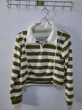 Crop top zipper salur