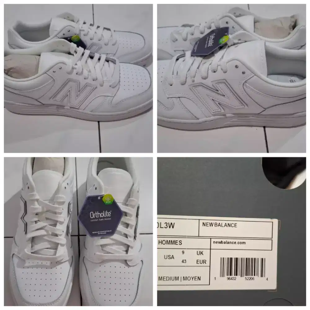 Sepatu New Balance Men NB480 Sneakers White Size 43 Brand New Original