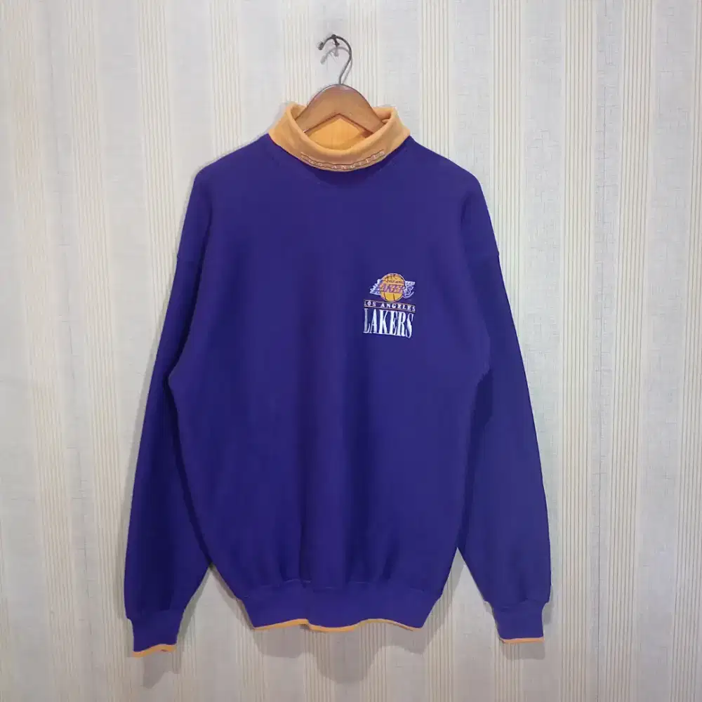 Vintage Los Angeles Lakers 90's The Game Turtleneck Made USA Size XL