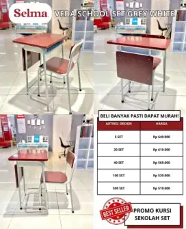 Set meja dan kursi sekolah Selma