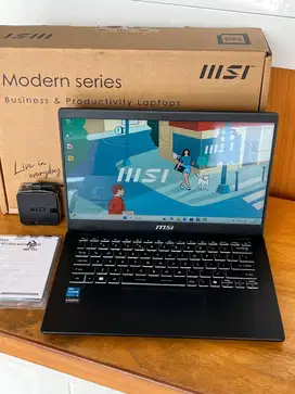 MSI Modern 14 C12MO i3-1215U Ram 8GB SSD 256GB Mulus Fullset