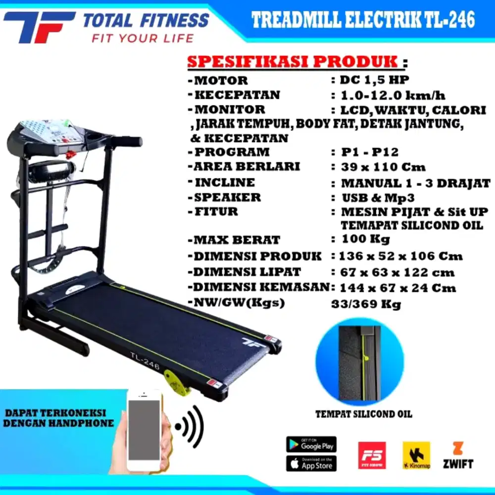 Treadmill Electric TOTAL TL 246