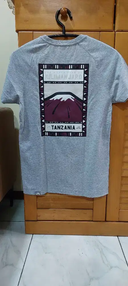 Kaos THE NORTH FACE abu abu, LD 90 Panjang 65