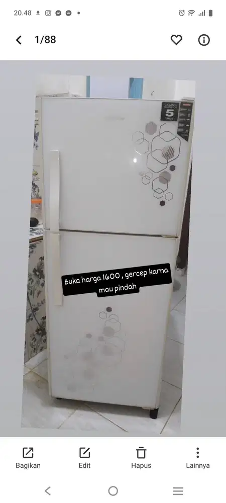 Kulkas politrin 2 pintu