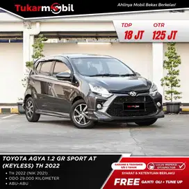 TOYOTA AGYA 1.2 GR SPORT METIK TAHUN 2021 keyless abu-abu low km