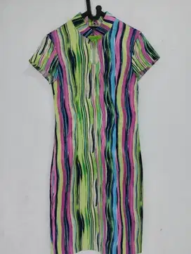 Dijual Dress Wanita Motif Garis - Garis