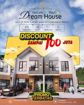 Rumah Impian Kalian 2 Lantai Dengan Lokasi Strategis Dan Diskon 100Jt