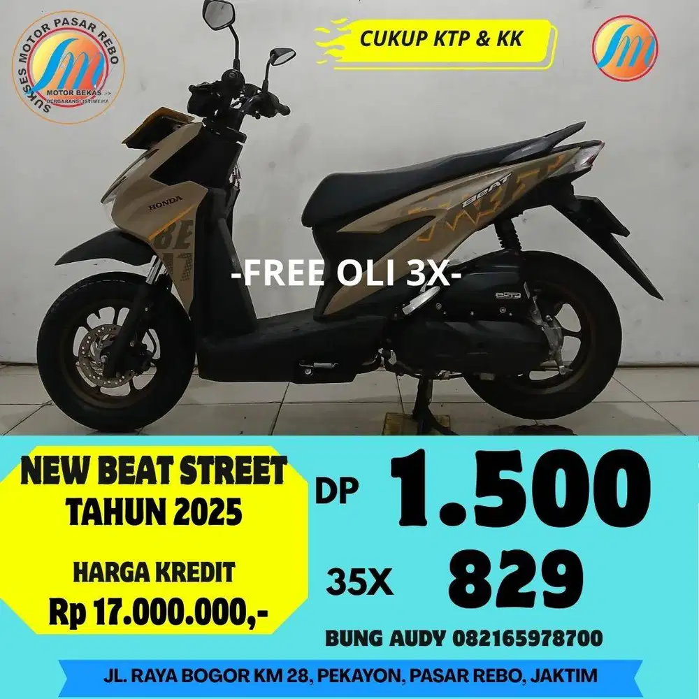 HONDA NEW BEAT STREET TAHUN 2025 SIAP PAKAI, BERGARANSI, GRATIS SERVIS
