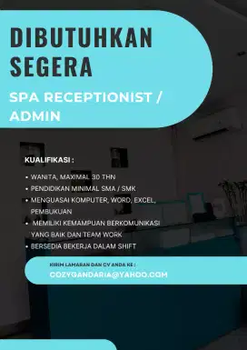 RECEPTIONIST SPA