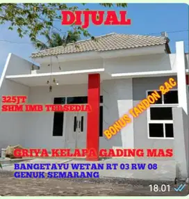 Rumah Ready Siap Huni di Semarang Timur 300 Jtan Bs KPR