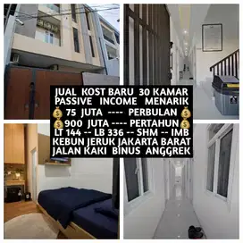 JUAL KOST KOSAN BARU 30 KAMAR DI KEBON JERUK DEKAT BINUS KEMANGGISAN