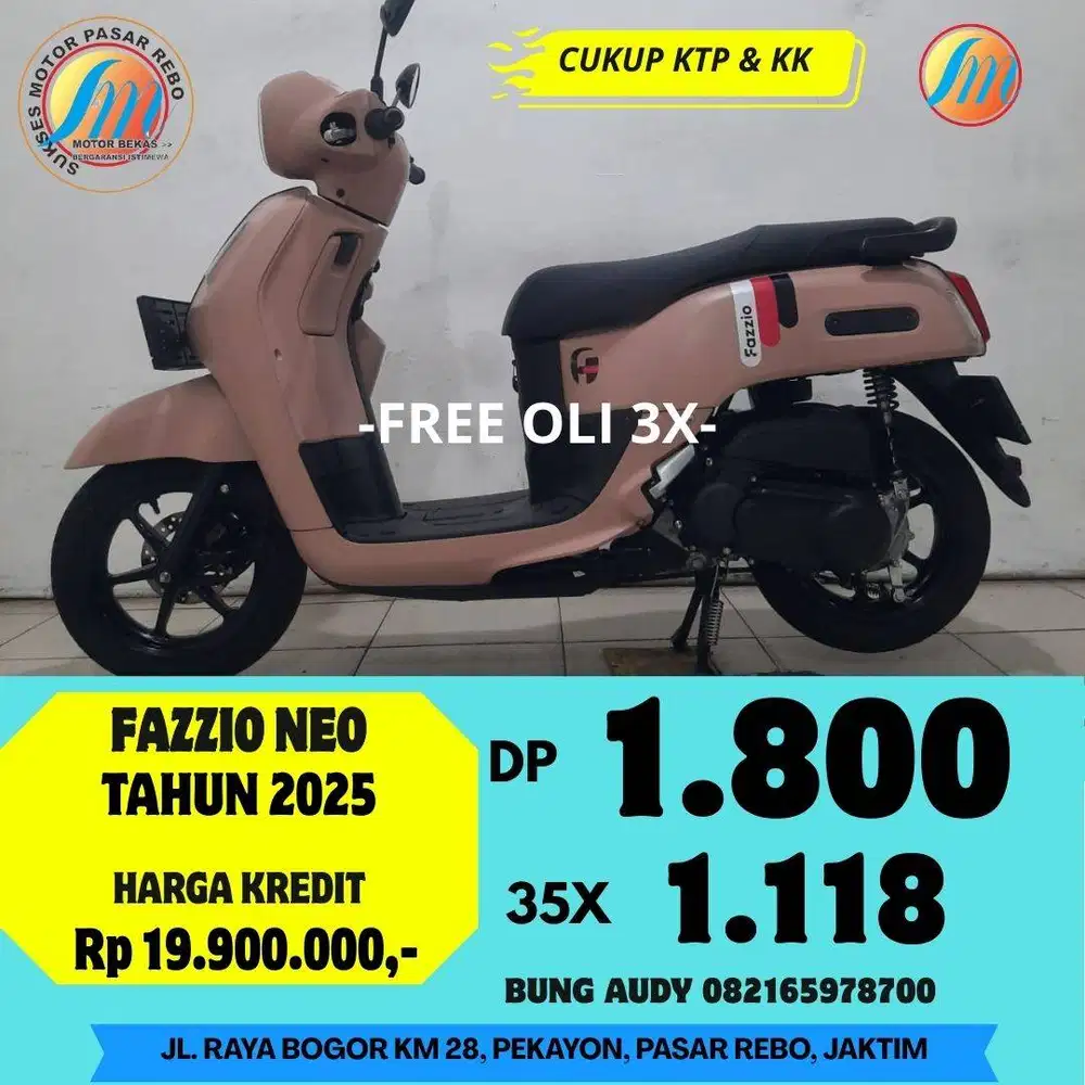 YAMAHA FAZZIO NEO TAHUN 2025 BISA CASH, KREDIT, ATAU TUKAR TAMBAH