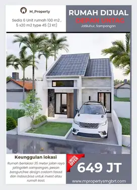 Rumah Sampangan Semarang Depan Untag dkt Unika & Akpelni