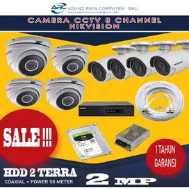 PAKET CCTV HIKVISION 2MP / 8 CAMERA + (HARDDISK 2 TB)