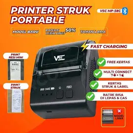 printer thermal bluetooth 58mm VSC 58C 1500mah black NEW