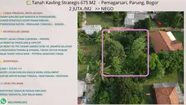Tanah Kavling  675 M2   Pemagarsari, Parung, Bogor 2 JUTA /M2 &gt;NEGO