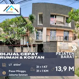 Dijual Rumah Tinggal + Rumah Kost 27 Kamar di Pejaten Jakarta Selatan