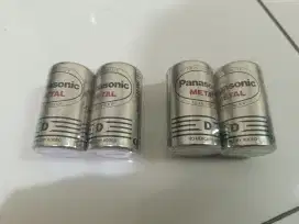 Baterai besar Besar Panasonic D Size 4pcs Segel Baru