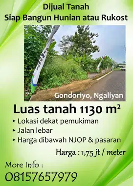 Dijual Cepat BU Kavling Murah Siap Bangun di Ngaliyan