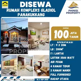 DISEWA Rumah Full Furnished di kompleks Gladiol, Panakukkang