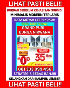 Perumahan Jember Kampus Viral Terlaris Nol dp