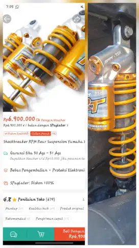 Shock breaker RPM X RTS untuk XMAX dan Aerox