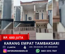 TAMBAKSARI TERMURAH ‼️ Rumah 2 Lantai Bebas Banjir Karang Empat