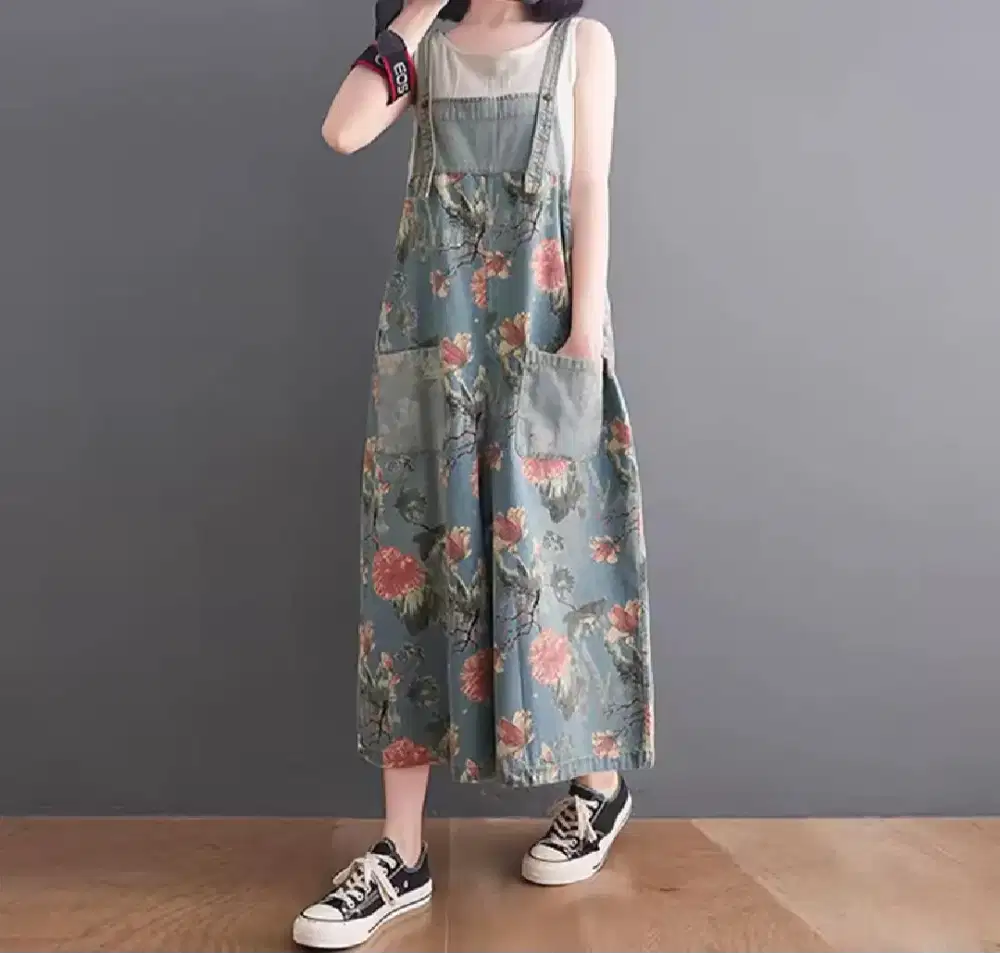 Jeans Jumpsuit Retro Terbaru