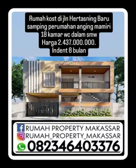 Rumah kost di jln Hertasning Baru 10X14- 2 Lantai Samping komp Anging
