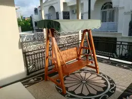 Ayunan dan meja,kursi teras asli jati jepra