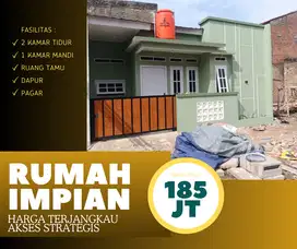 RUMAH MURAH 2 KAMAR AKSES STRATEGIS DEKAT JALAN UTAMA HANYA 185 JUTA