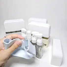 botol isi ulang cairan dapat 4 botol warna biru merk ALPHA GOODS