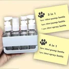 travel bottle isi ulang shampo sabun parfum warna pink