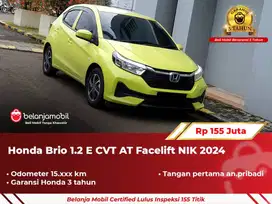 [ LIKE NEW ] Honda Brio 1.2 E CVT AT Facelift Kuning 2024 2025