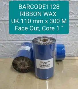 Ribbon Barcode Wax 110 mm × 300 M Face Out Core 1