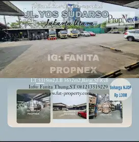 Strategis  Dijual seharga NJOP Kavling komersil di Jl Yos Sudarso,JakU