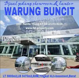 Dijual gedung showroom +office di Warung Buncit,JakSel LT 5,905m2,LB 5
