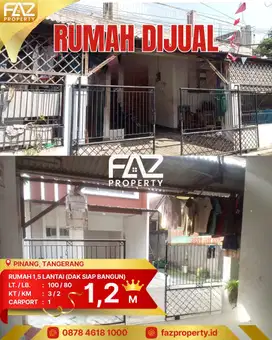 Jual Cepat Rumah Pinang Dekat Graha Raya Tangerang Bisa KPR