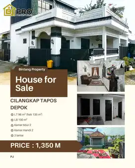 DIJUAL RUMAH DI CILANGKAP TAPOS DEPOK SIAP HUNI MASIH NEGO