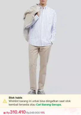 Kemeja Executive Reguler Fit Oxford Stripe Shirt Blue size 16