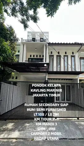 Dijual cepat kav marinir pondok kelapa jakarta timur