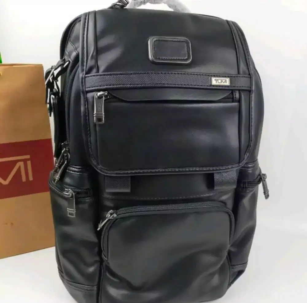 Tas tumi ransel bahan kulit asli