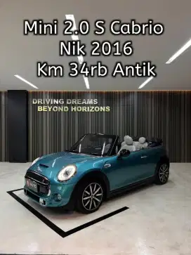 Mini Cooper Cabriolet 3-doors 2.0 S A/T 2017 Biru B2870SOW Nik 2016